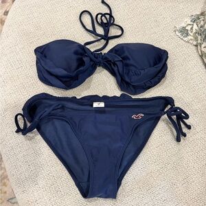 Medium Hollister Navy Ruffle Bikini